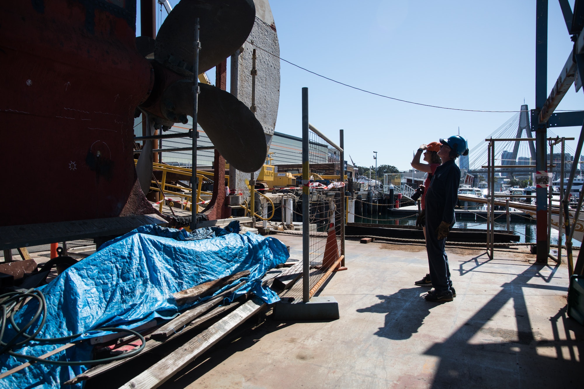 Old vintage vessel ship boat being rebuilt and restored to former glory